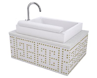 Pedicure Sink Vanities - Star Studded With Square Sink